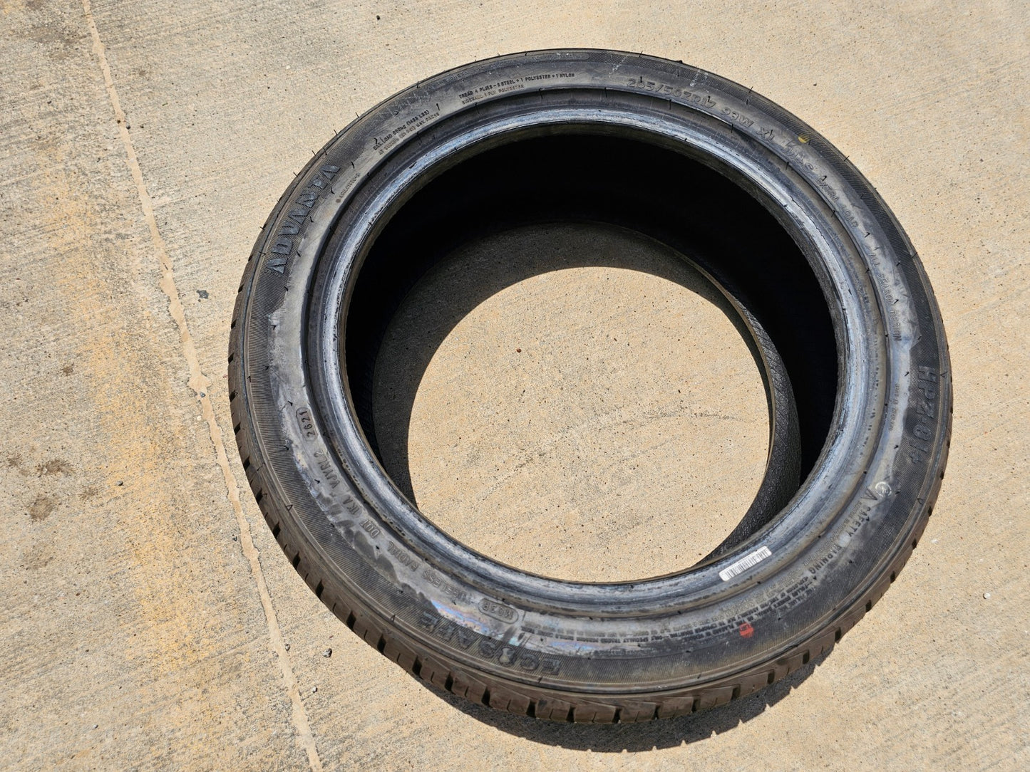 (1) 205/50/17 Advanta HPZ-01+ Plus tire 205/50R17 93W XL NEW