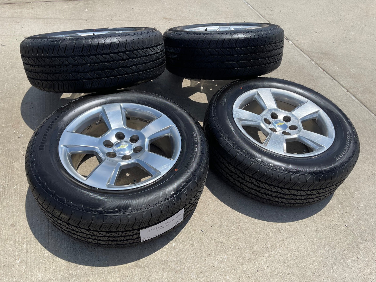 20" Chevy Silverado 1500 Tahoe Suburban OEM wheels rims 5652 SET HANKOOK A/T NEW