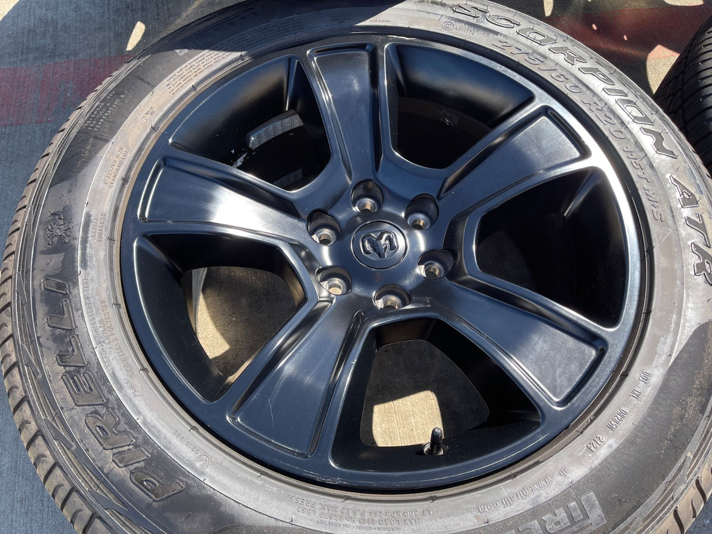 20" Dodge Ram 1500 OEM LIMITED Black 2676 2723 wheels rims PIRELLI A/TR