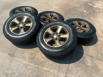 18" Jeep Wrangler Rubicon OEM BRONZE wheels rims 9221 9255 tires A/T NEW