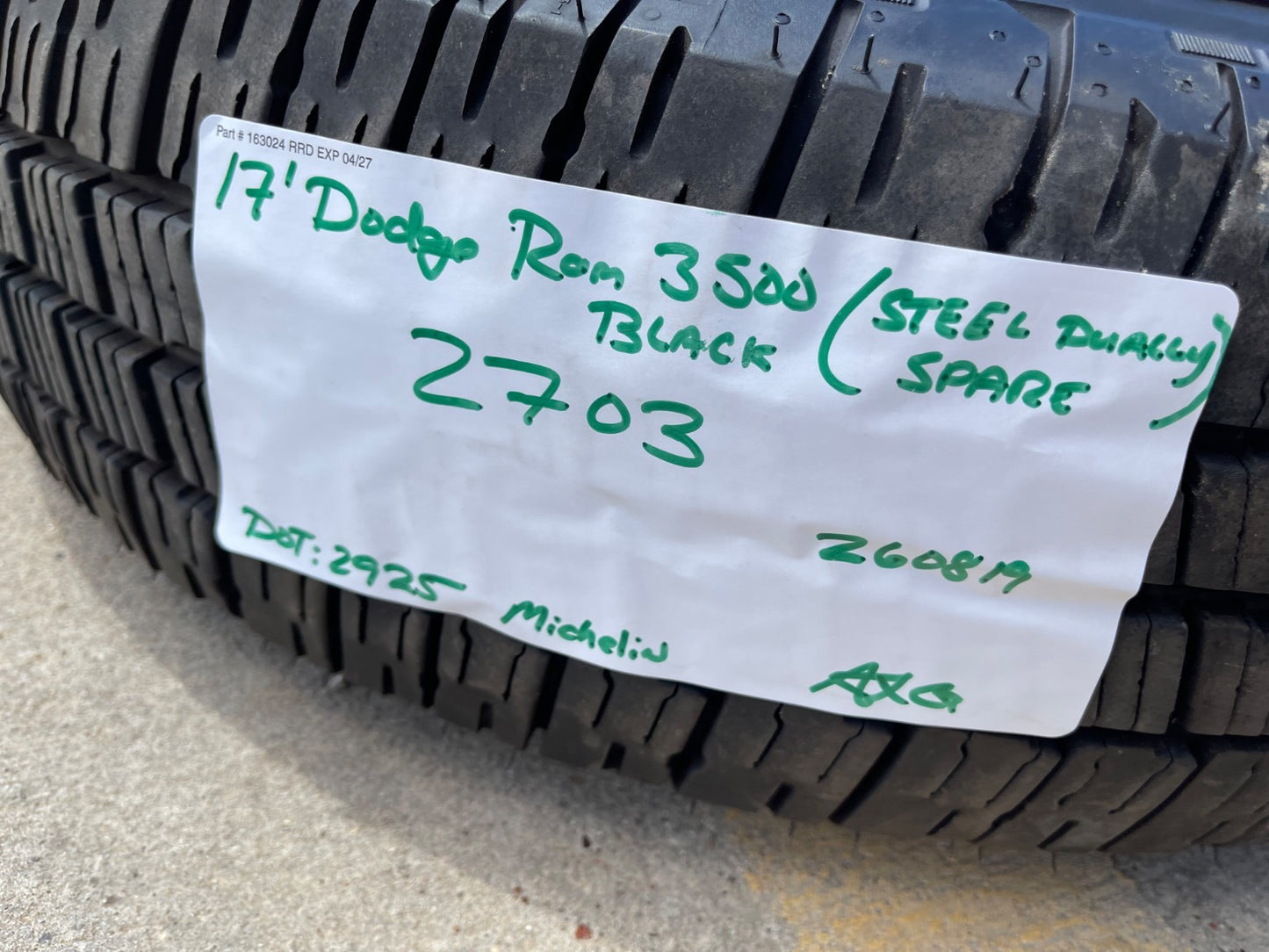 17" Dodge Ram 3500 Dually 8x200 wheel rim 2703 2704 OEM 2022 2023 2024 2025 2026