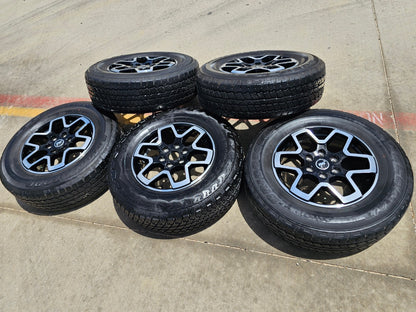 (5) 18" Ford Bronco wheels rims black 95213 Ranger SET BRIDGESTONE DUELER AT