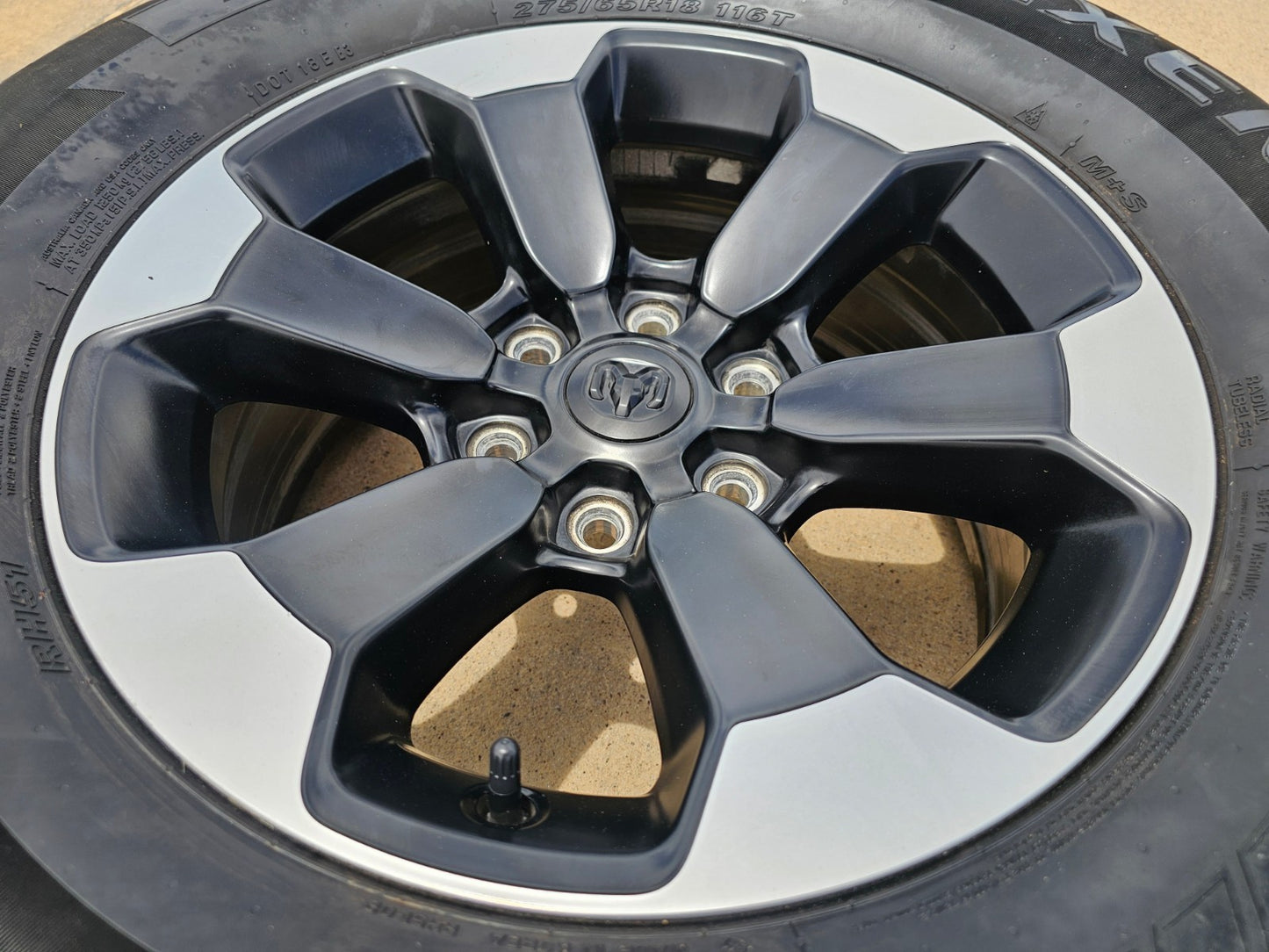 18" Dodge Ram 1500 Rebel Black OEM wheel rim 2671 tire single NEXEN