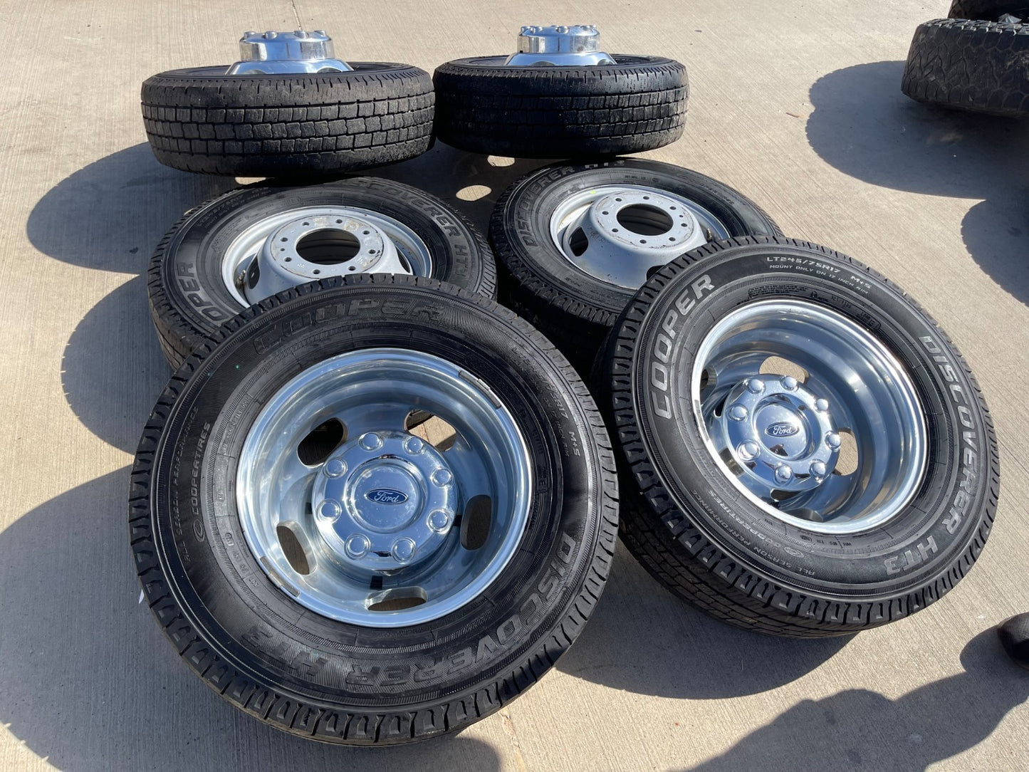 17" Ford F-350 Dually OEM 10477 10478 rims wheels SET tires COOPER