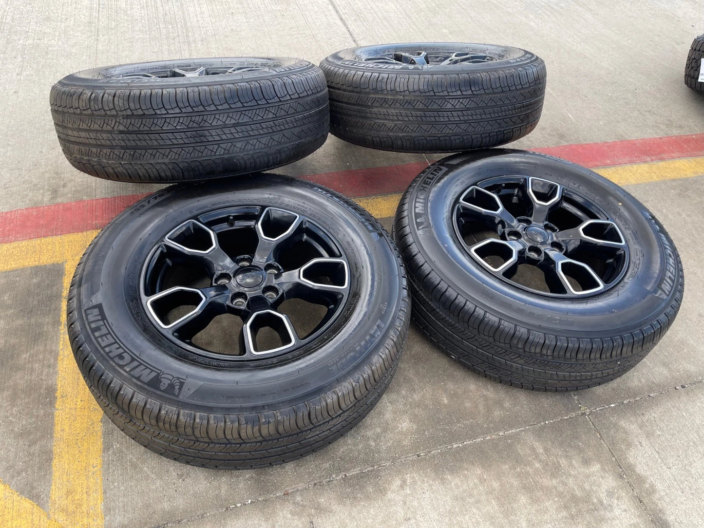 18" Jeep Wrangler SMOKY MOUNTAIN Black OEM 9198 wheels rims tires MICHELIN NEW