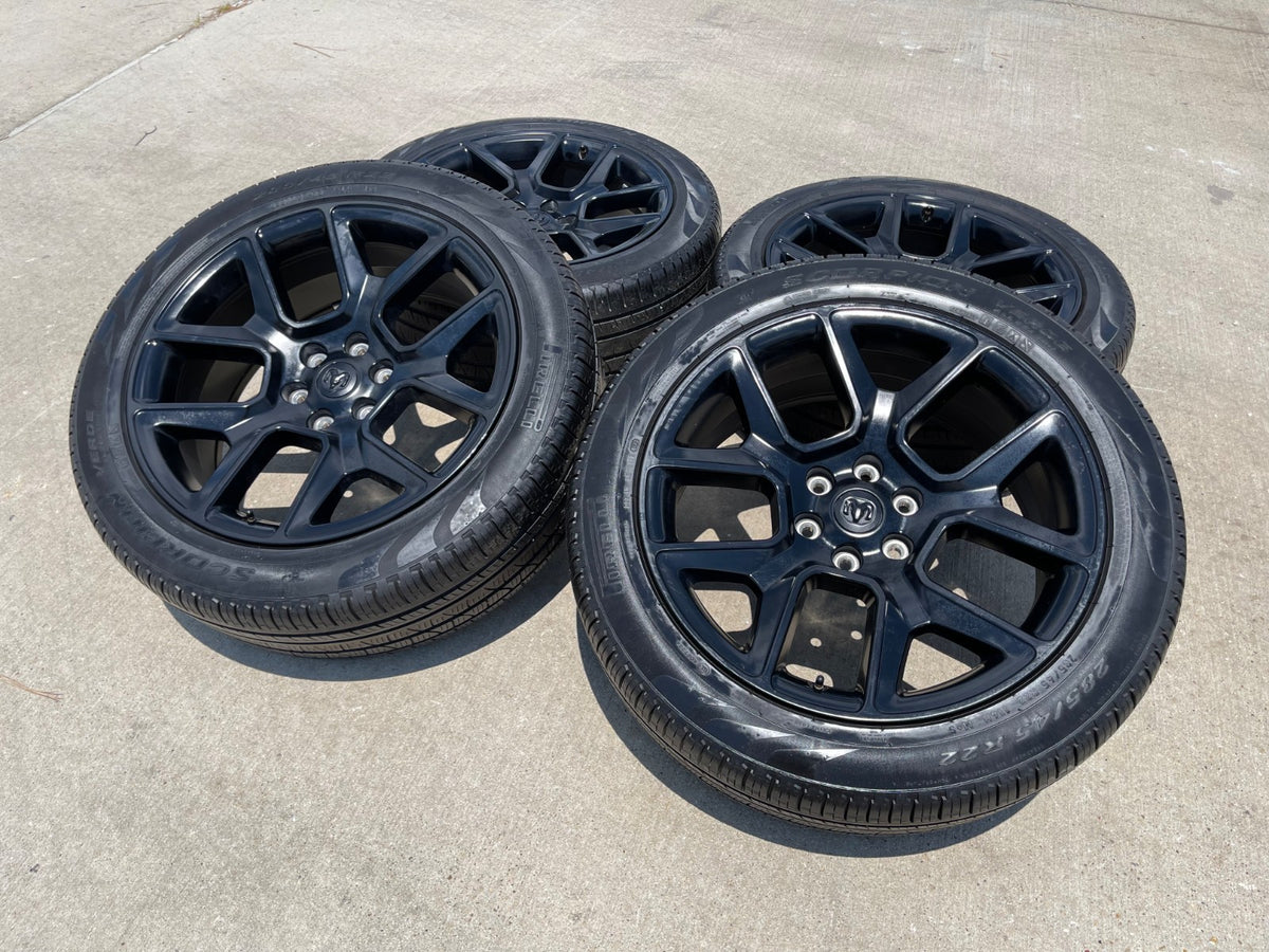 22" Dodge Ram 1500 OEM LIMITED Laramie wheels rims black 2725 2684 PIRELLI