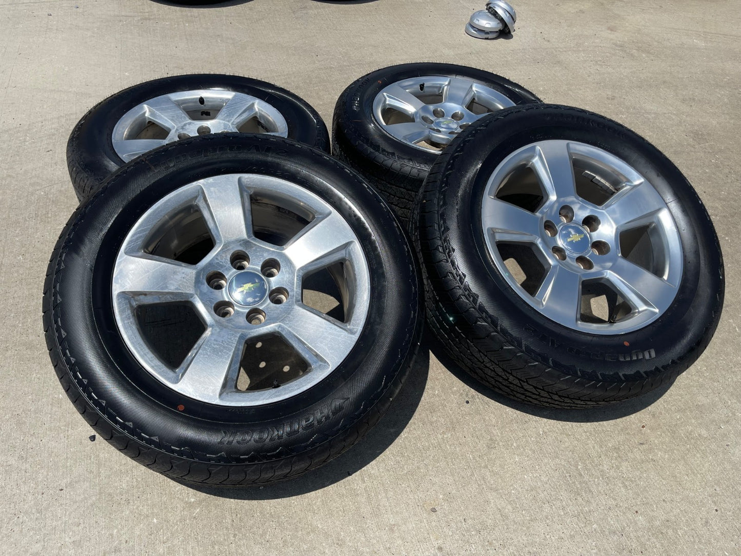 20" Chevy Silverado 1500 Tahoe Suburban OEM wheels rims 5652 SET HANKOOK A/T NEW