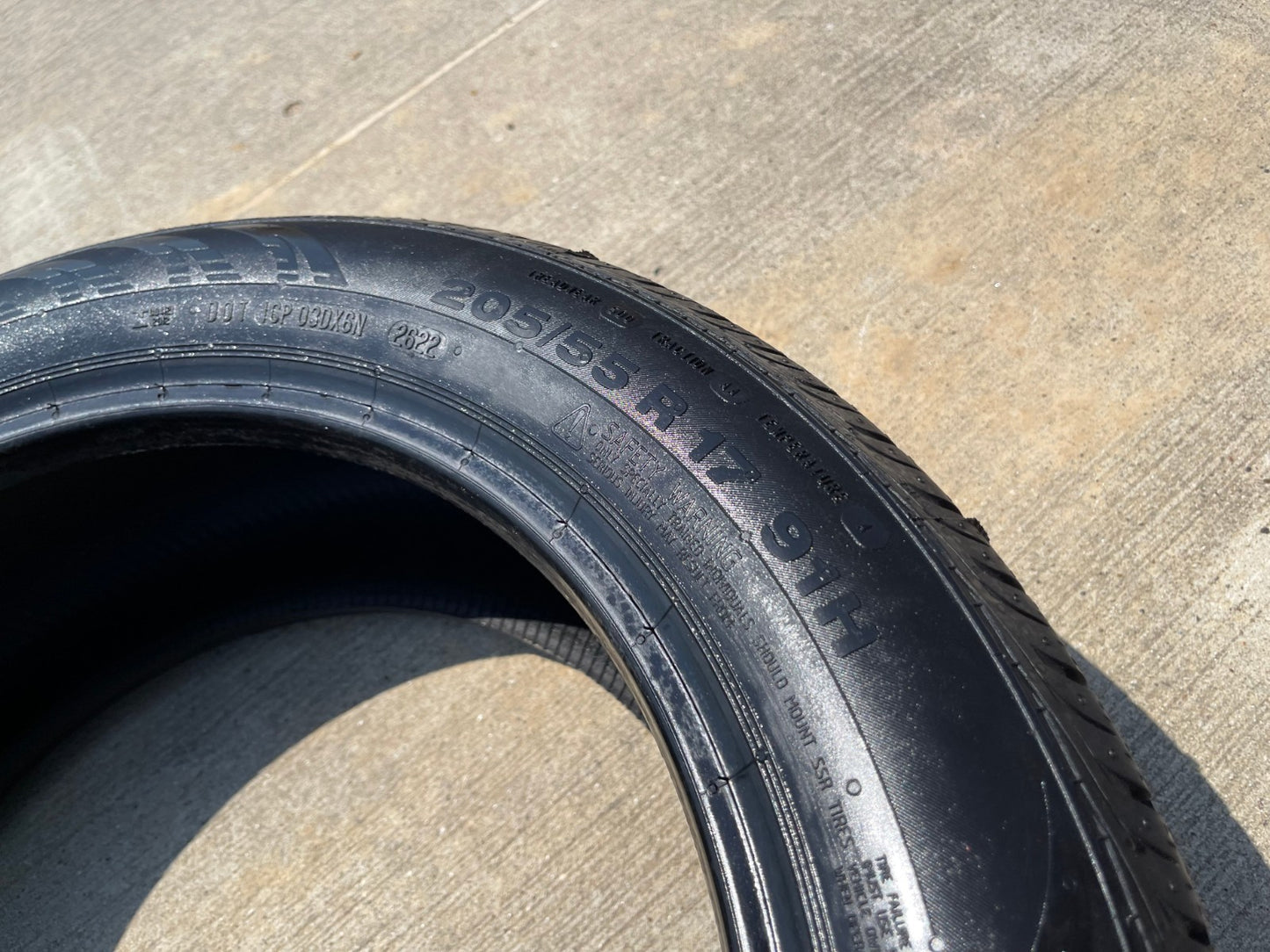 (4) 205/55/17 Continental Contipro Contact SSR 91H M+S 205/55R17 tires NEW