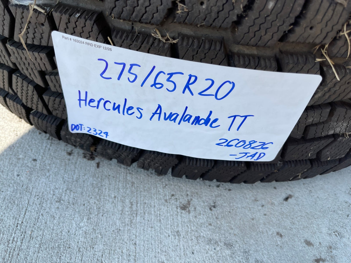 (4) 275/65/20 Hercules Avalanche TT Winter tires 275/65R20 LT 10 ply LR E 126R