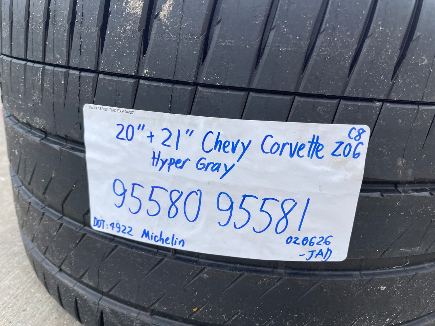 20" + 21" Chevy Corvette Z06 C8 OEM wheels rims 95580 95581 tires MICHELIN NEW