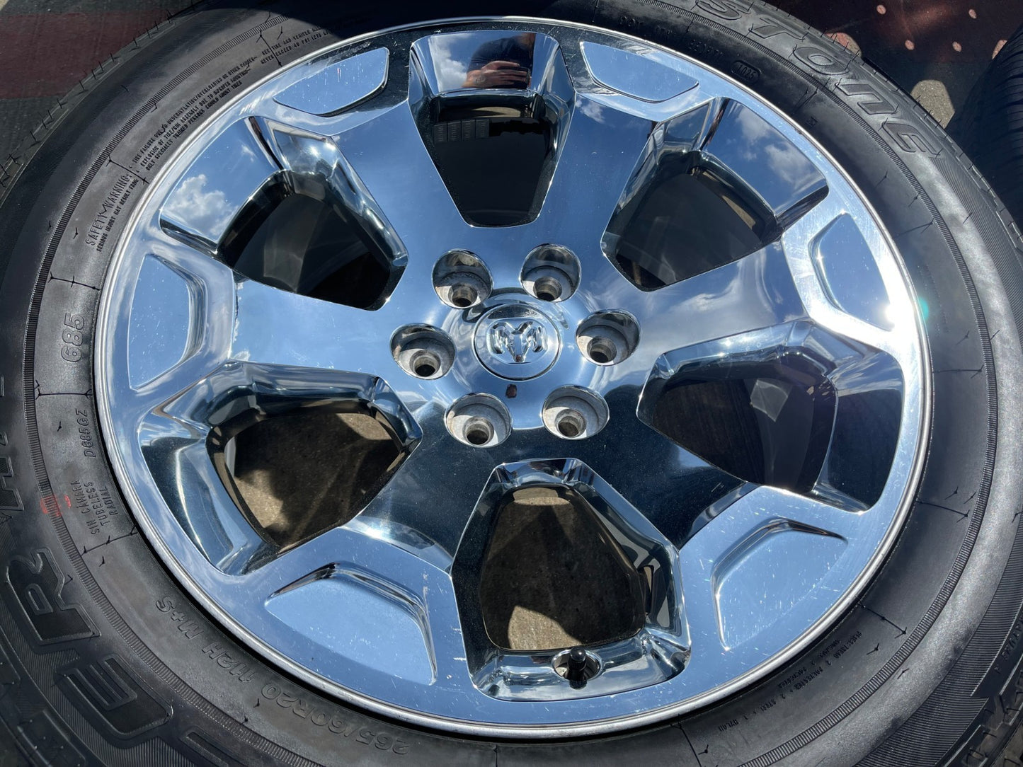 20" Dodge Ram 1500 OEM Laramie CHROME 2680 wheels rims 2025 2026 BRIDGESTONE NEW