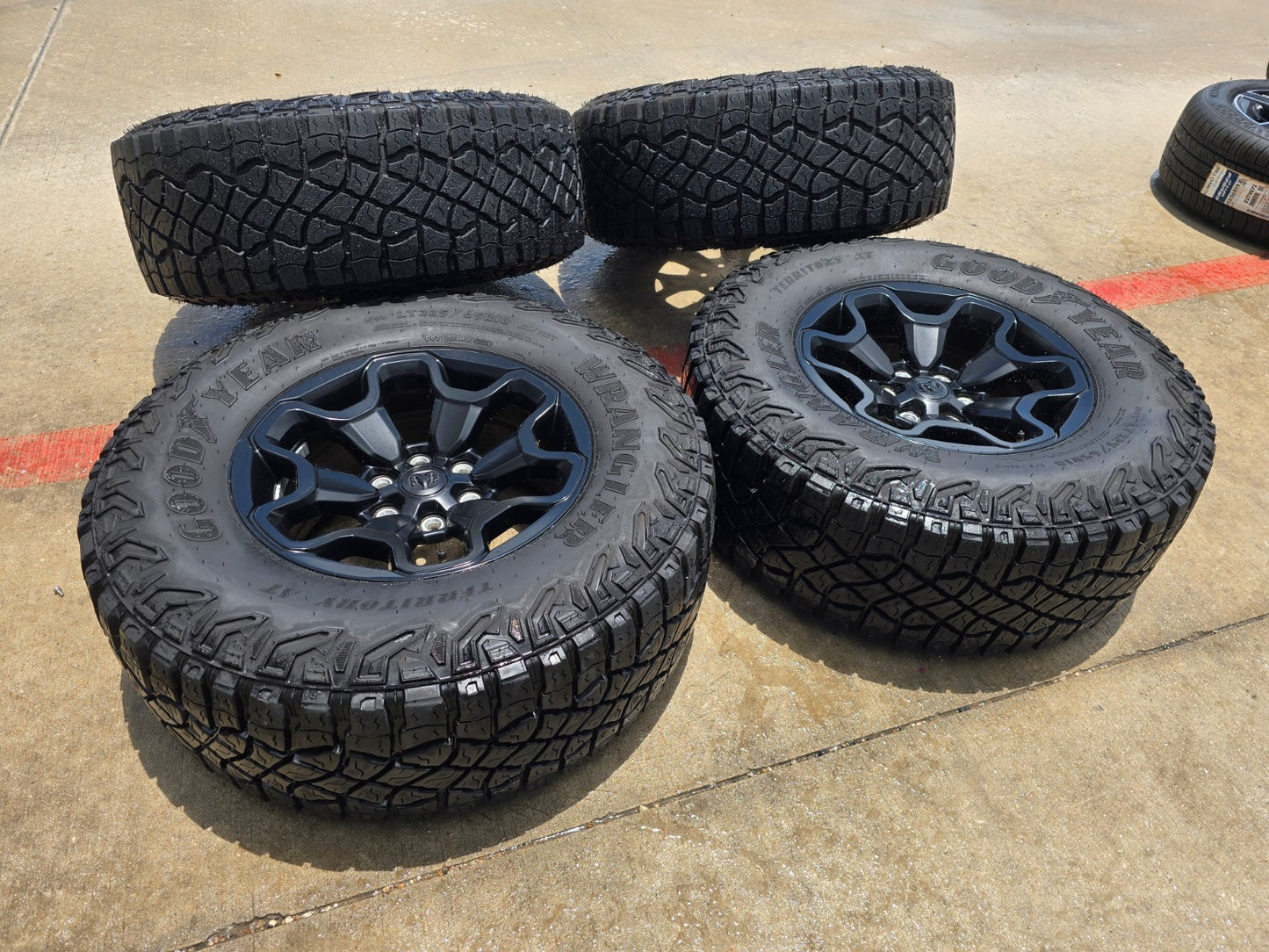 18" Dodge Ram 1500 TRX RHO Black OEM 66002 wheels rims TERRITORY A/T 35"