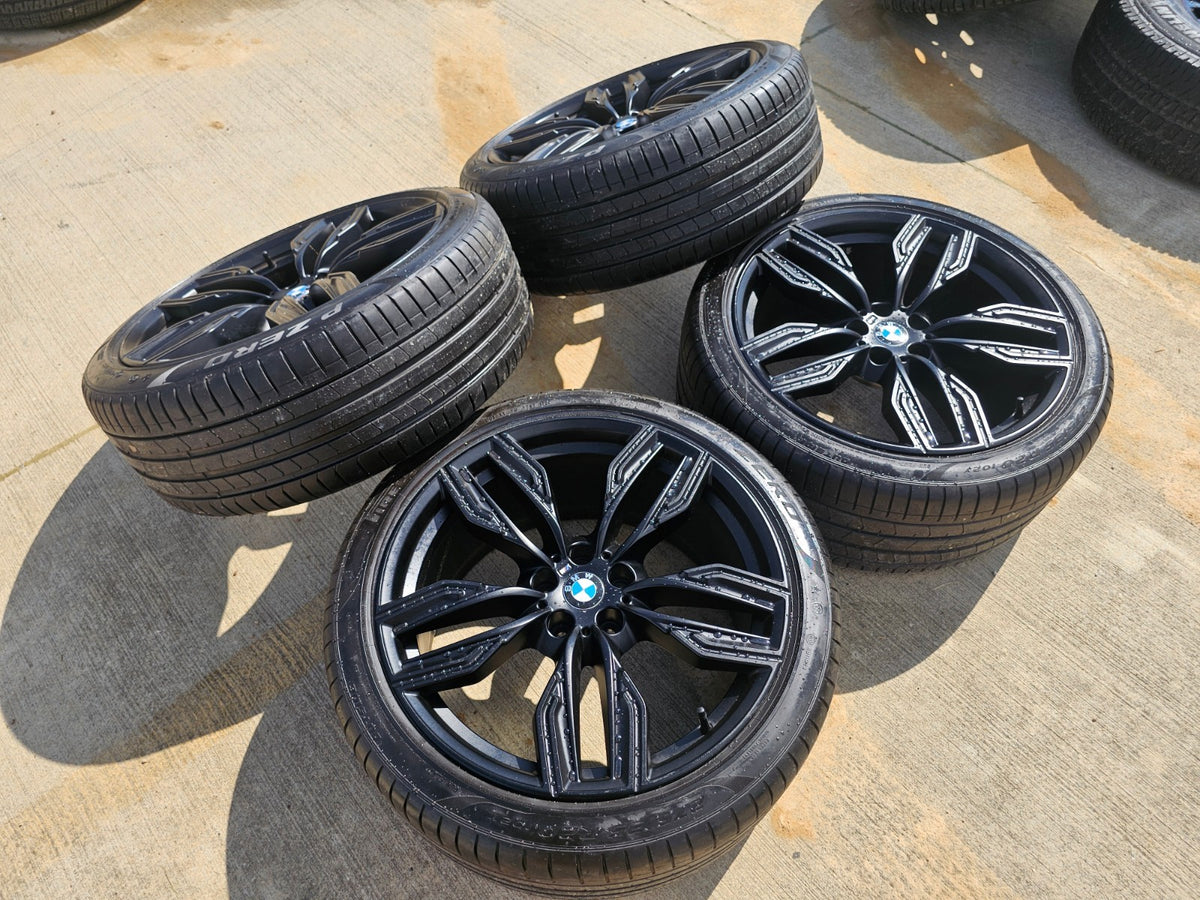 20" BMW M760i 740i 640i OEM 86343 86344 Series 760M SET black wheels rims tires