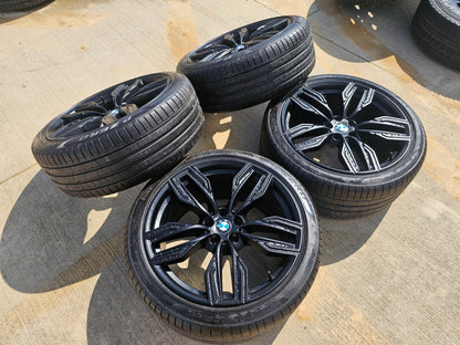 20" BMW M760i 740i 640i OEM 86343 86344 Series 760M SET black wheels rims tires