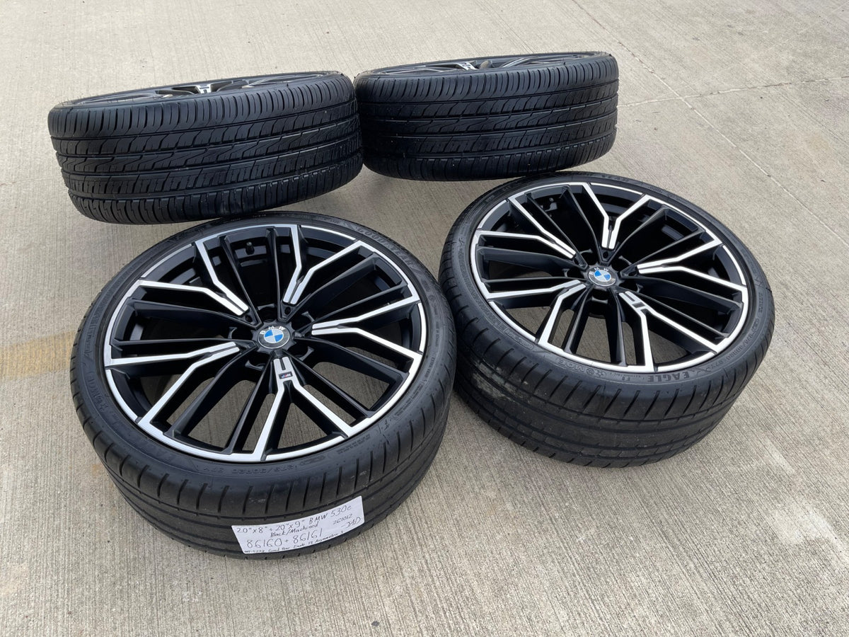 20" BMW M550i 530i 540i 640i OEM 86160 86161 Series 846M black wheels rims SET
