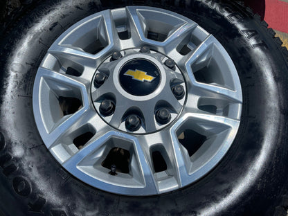 17" Chevy Silverado GMC Sierra 2500 OEM 5948 wheels rims FIRESTONE A/T SET NEW
