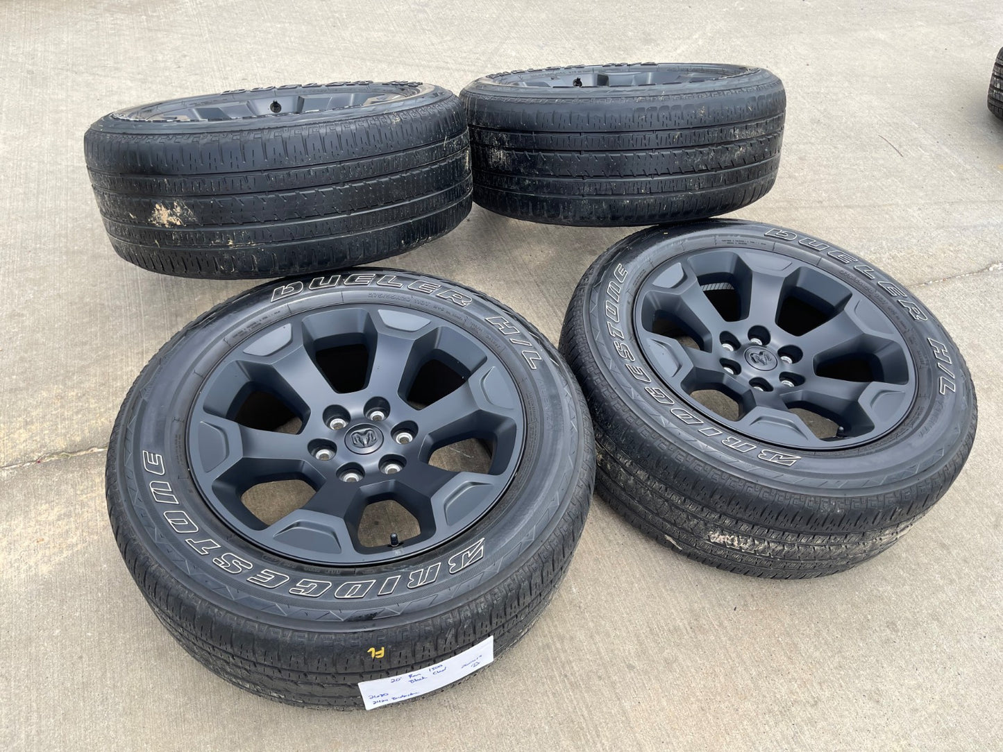 20" Dodge Ram 1500 OEM Laramie Black 2680 wheels rims 2025 2026 2027 BRIDGESTONE