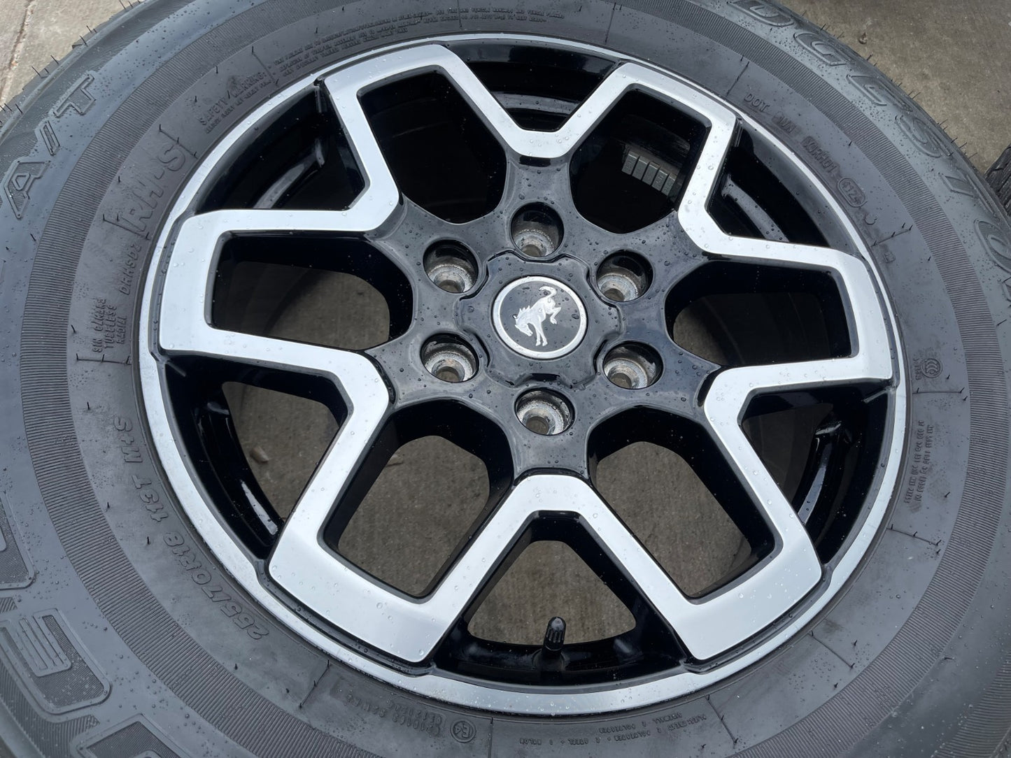 18" Ford Bronco wheels rims tires black 95213 Ranger tires BRIDGESTONE DUELER AT