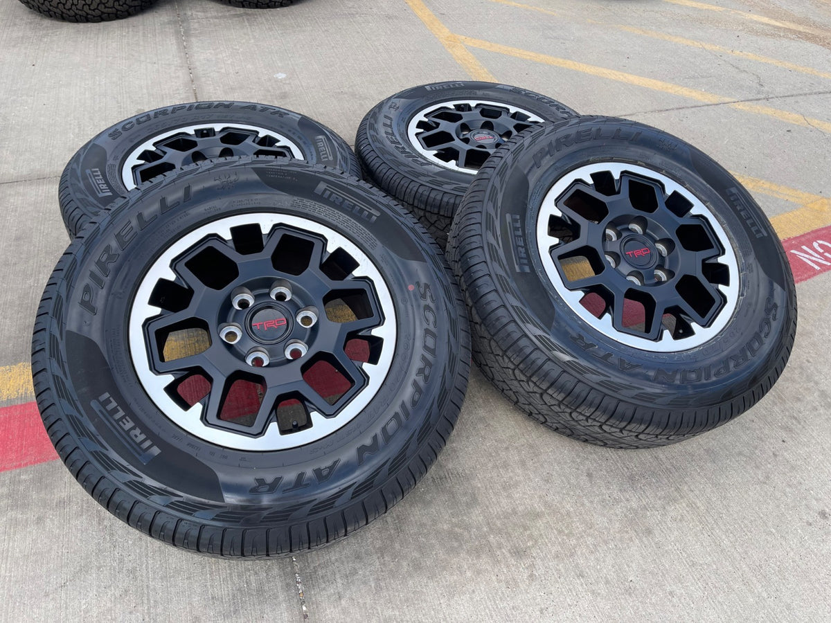 17" Toyota Tacoma 4Runner TRD OEM 10638 wheels rims SET 2025 2026 PIRELLI AT NEW