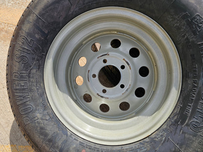 (1) 15x5 Dexstar Steel Trailer wheel rim tire 5x4.5 5x114.3