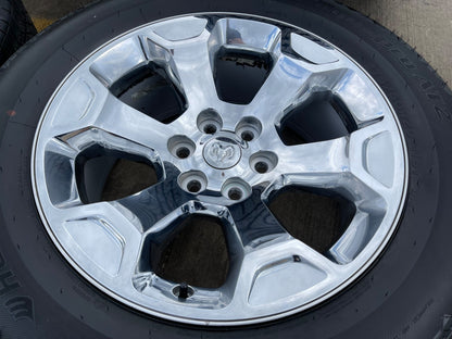 20" Dodge Ram 1500 OEM Laramie CHROME 2680 wheels rims 2025 2026 Hankook AT2 NEW