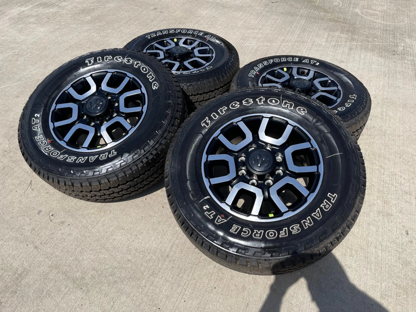 18" Ram 2500 3500 LARAMIE OEM wheels rims 2694 tires FIRESTONE A/T2 NEW
