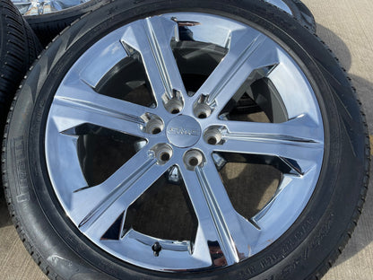 22" GMC Yukon DENALI OEM wheels rims 5667 tires Sierra CHROME PIRELLI