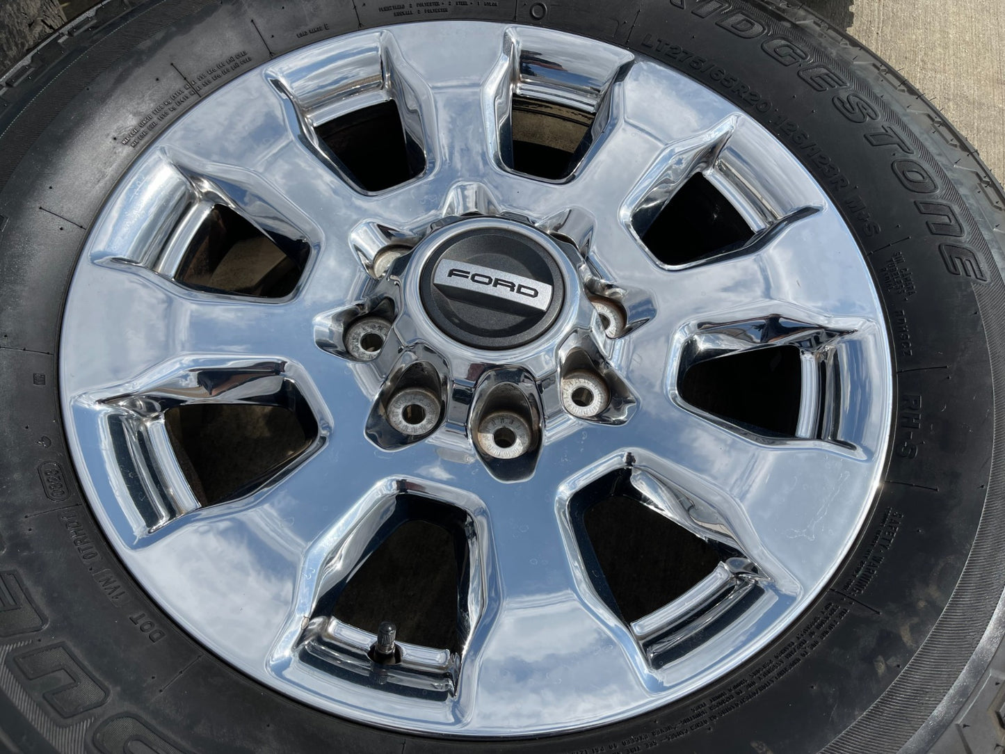 20" Ford F-250 King Ranch Lariat OEM 10100 rims wheels CHROME BRIDGESTONE
