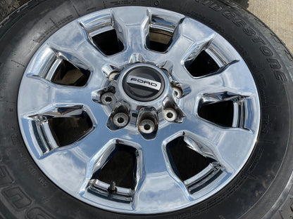 20" Ford F-250 King Ranch Lariat OEM 10100 rims wheels CHROME BRIDGESTONE