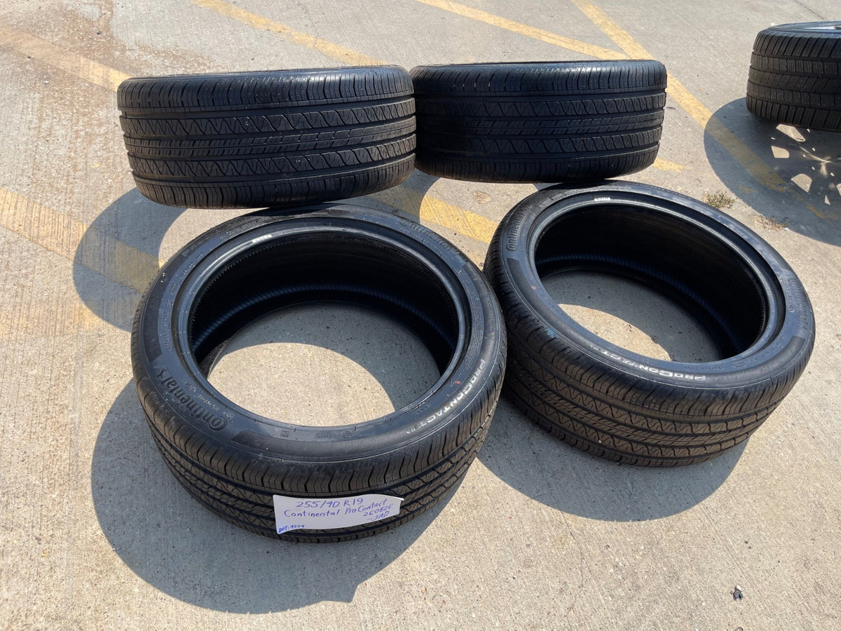 (4) 255/40/19 Continental Contipro Contact RX 96W M+S SL 255/40R19 tires NEW