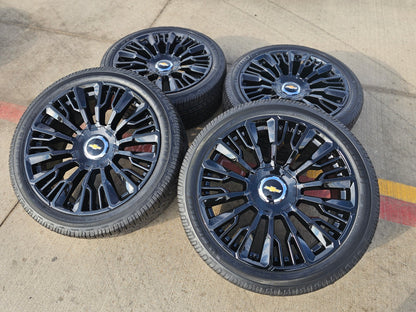 24" Chevy Tahoe Silverado OEM High Country wheels rims 2025 2026 NEW MICHELIN