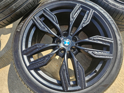 20" BMW M760i 740i 640i OEM 86343 86344 Series 760M SET black wheels rims tires