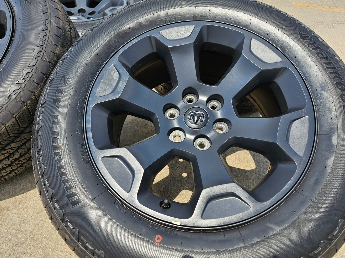 20" Dodge Ram 1500 OEM Laramie Black 2680 wheels rims tires HANKOOK A/T2 NEW