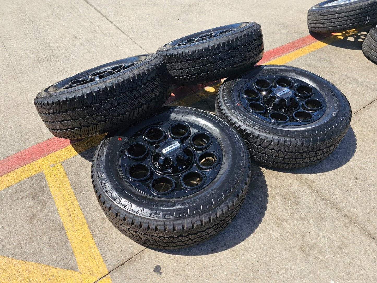 20" Ford F-250 F-350 OEM black TREMOR wheels rims 10484 A/T2 tires 2023 2024 NEW