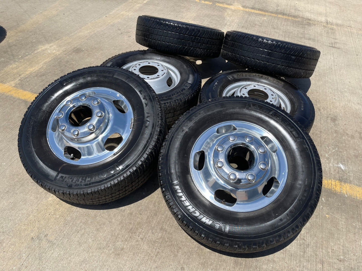 17" Ford F-350 Dually OEM 10477 10478 rims wheels SET tires MICHELIN A/T2