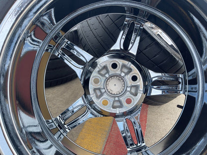 19" + 20" Chevy Corvette C8 OEM Chrome wheels rims 14007 14008 tires 2024 NEW