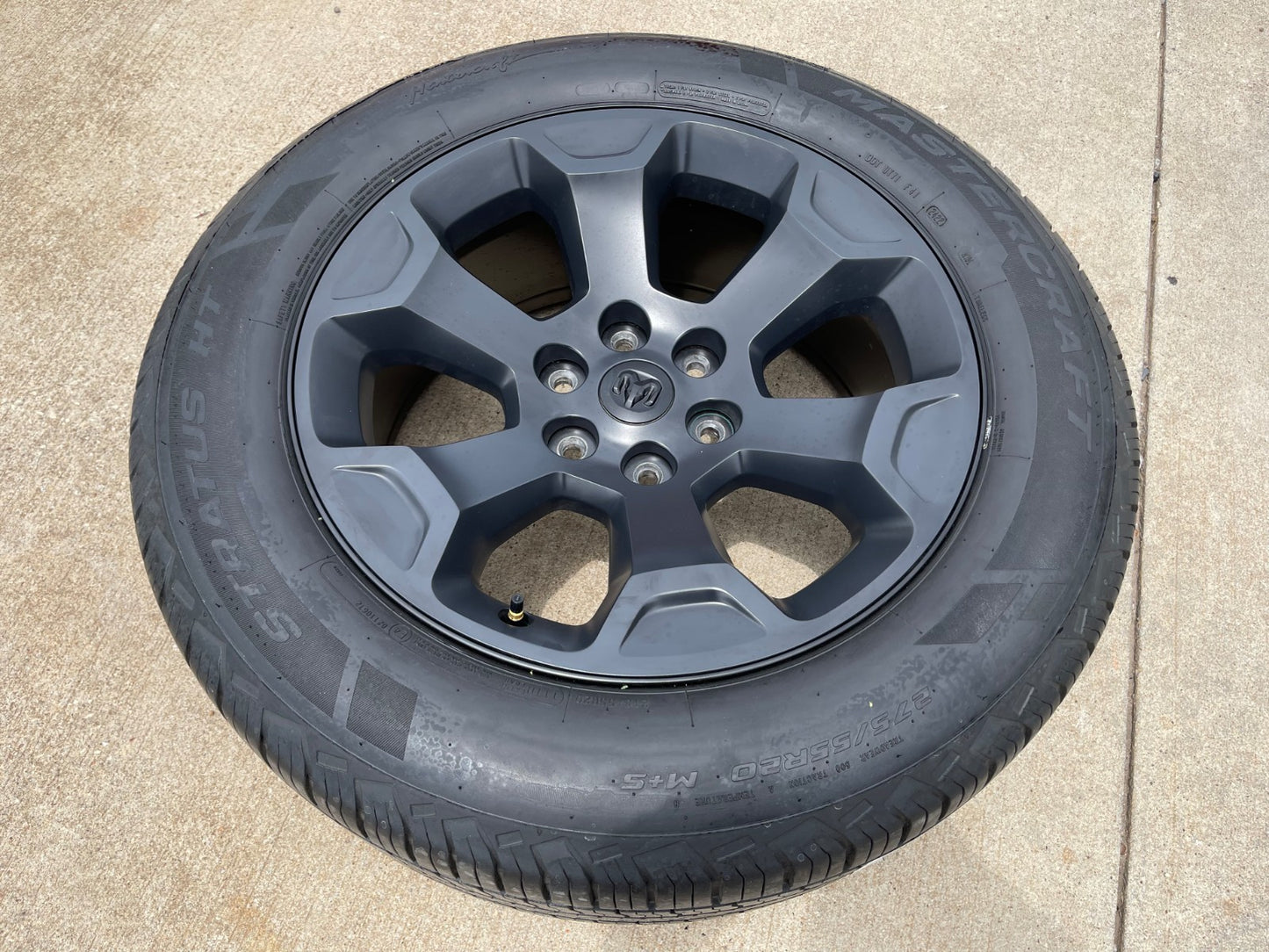 (1) 20" Dodge Ram 1500 OEM Laramie Black 2680 wheel Spare 2024 2025 2026