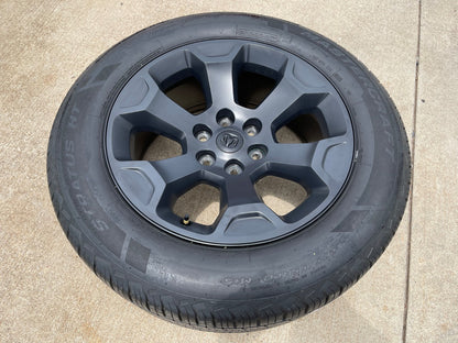 (1) 20" Dodge Ram 1500 OEM Laramie Black 2680 wheel Spare 2024 2025 2026
