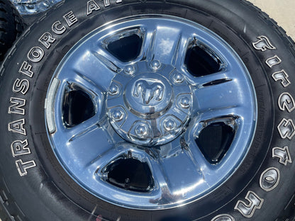 18" Dodge Ram 2500 3500 STEEL chrome OEM 2473 wheels rims SET FIRESTONE A/T2