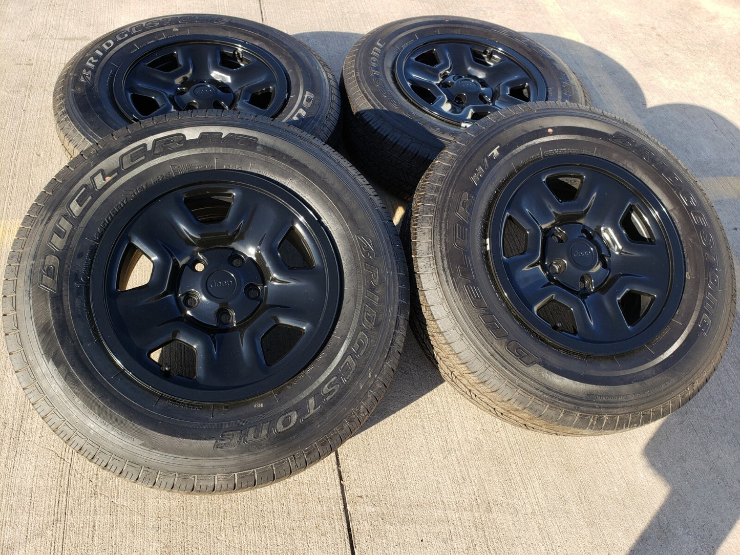 17" Jeep Wrangler SPORT OEM wheels rims tires 9240 9220 black NEW