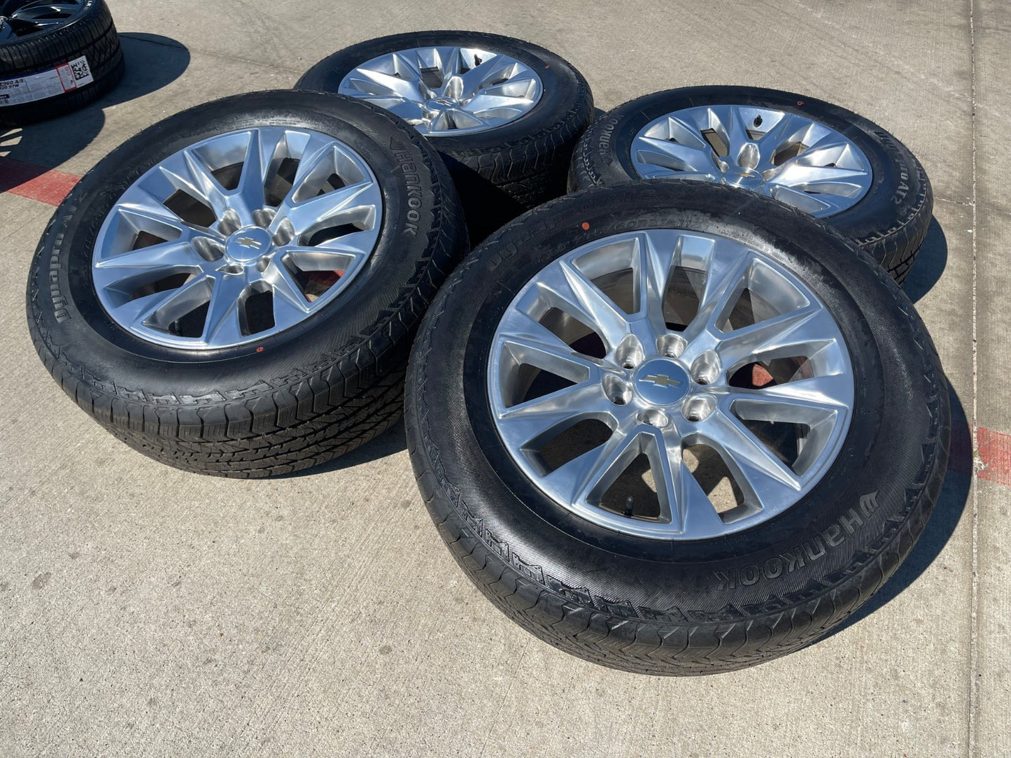 20" Chevy Tahoe Silverado LTZ 5920 OEM wheels rims Yukon HANKOOK A/T2 NEW