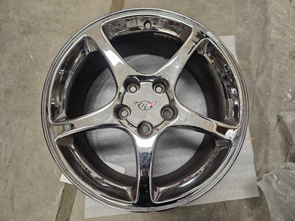 18" 18x9.5 Chevy Corvette OEM chrome rim wheel 5105 5104 2003 2004 2005 REAR