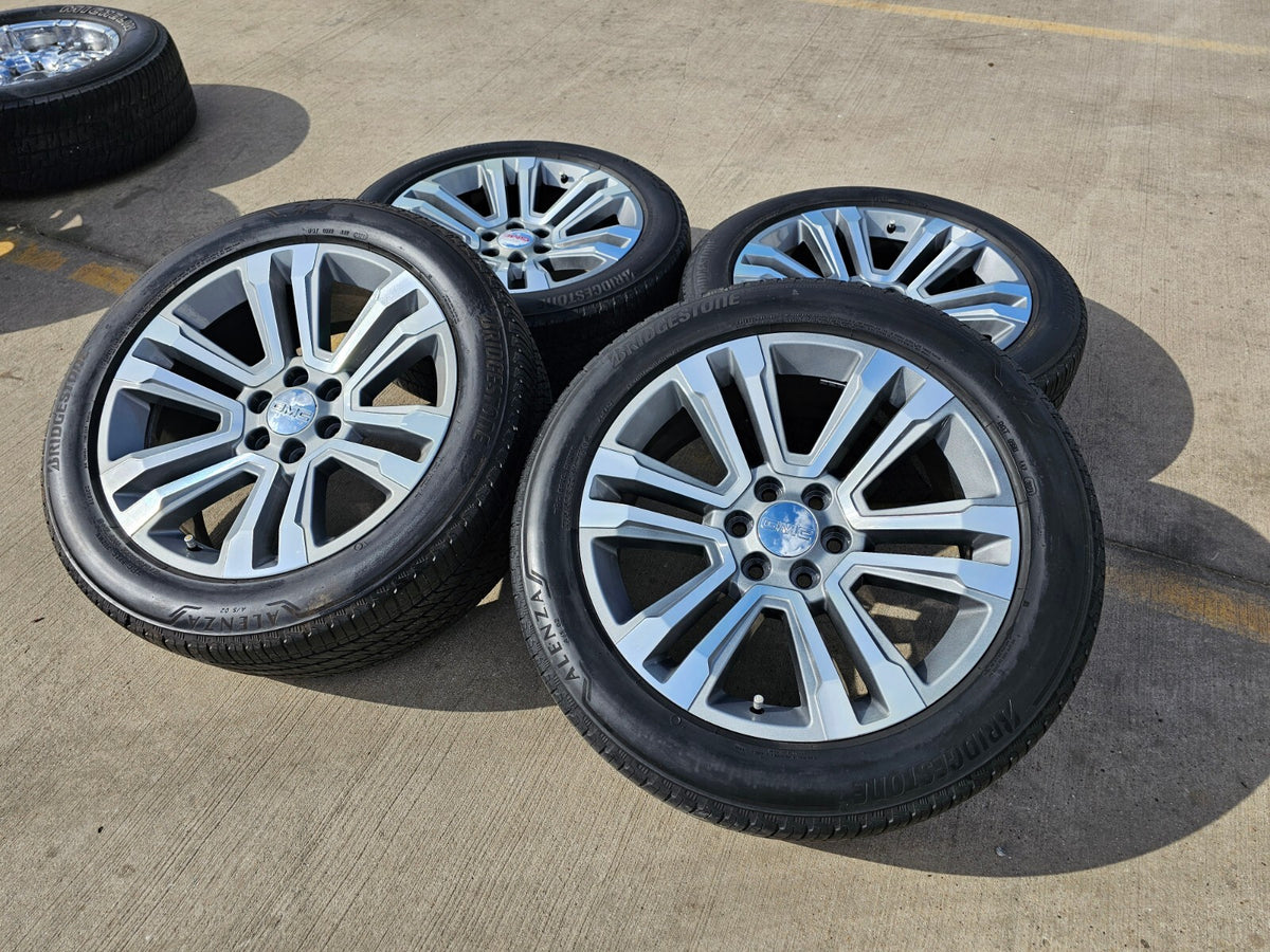 22" GMC Yukon DENALI OEM 5822 wheels rims tires Sierra SET BRIDGESTONE