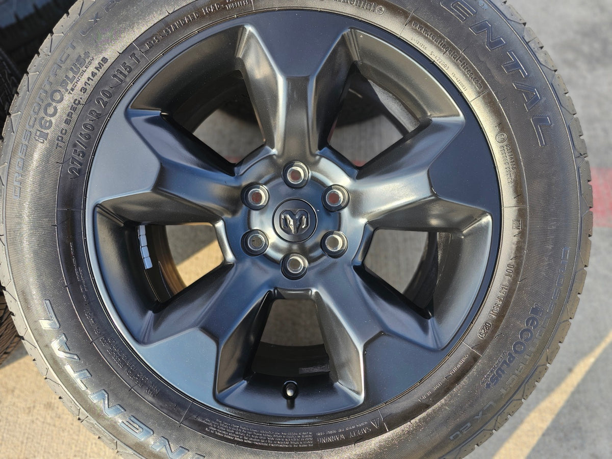 20" Ram 1500 OEM LIMITED Laramie wheels rims black 2675 2722 CONTINENTAL