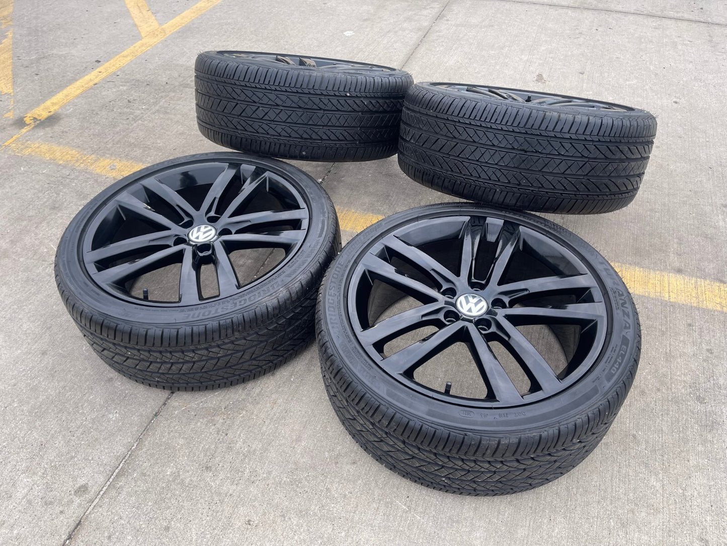 19" VW Passat Golf GTI Jetta OEM Salvador black wheels rims 70002 tires