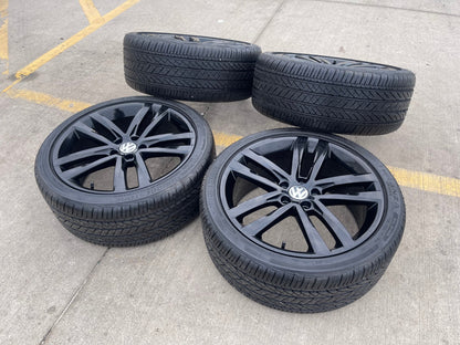 19" VW Passat Golf GTI Jetta OEM Salvador black wheels rims 70002 tires