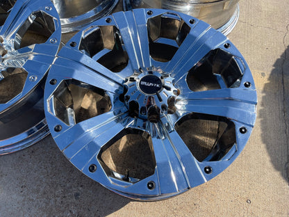22x9.5 Ballistic Outlaw Chevy Dodge Ram 2500 3500 wheels rims 8x165 8x6.5