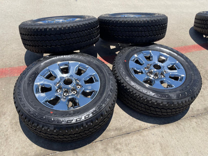 20" Ford F-250 King Ranch Lariat OEM 10100 rims wheels CHROME NEW BRIDGESTONE