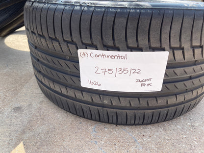 (2) 275/35/22 + (2) 315/35/22 Continental Premium Contact 6 104Y XL tires