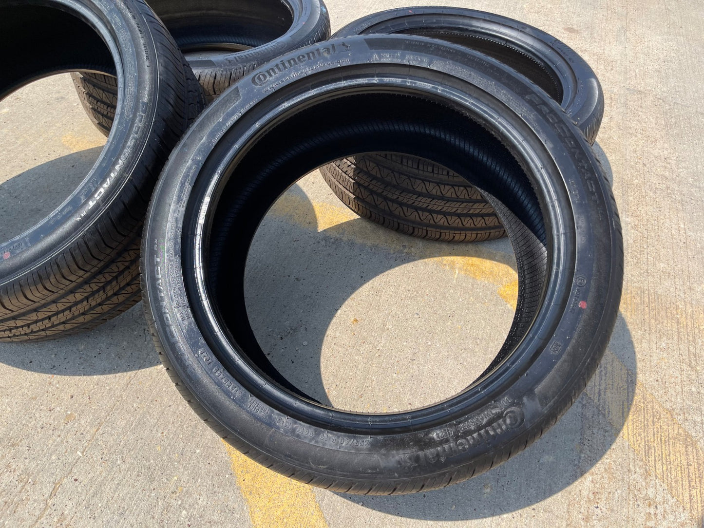(4) 255/40/19 Continental Contipro Contact RX 96W M+S SL 255/40R19 tires NEW